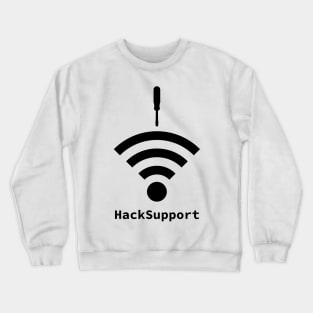 Hack-Support: A Cybersecurity Design (Black) Crewneck Sweatshirt